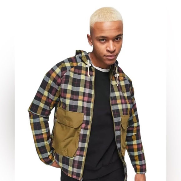 The North Face Ripstop Wind Hooded Jacket Hoodie Plaid Men's Size Small  - NWT - Picture 1 of 13